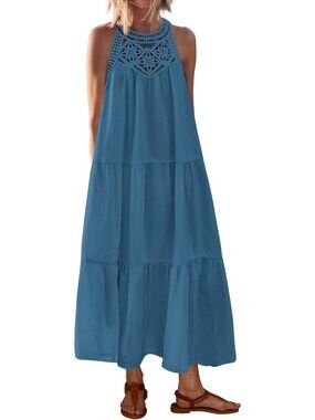 Boho Maxi Halter Dress for Women | Stylish Summer Sundress | Perfect for Parties